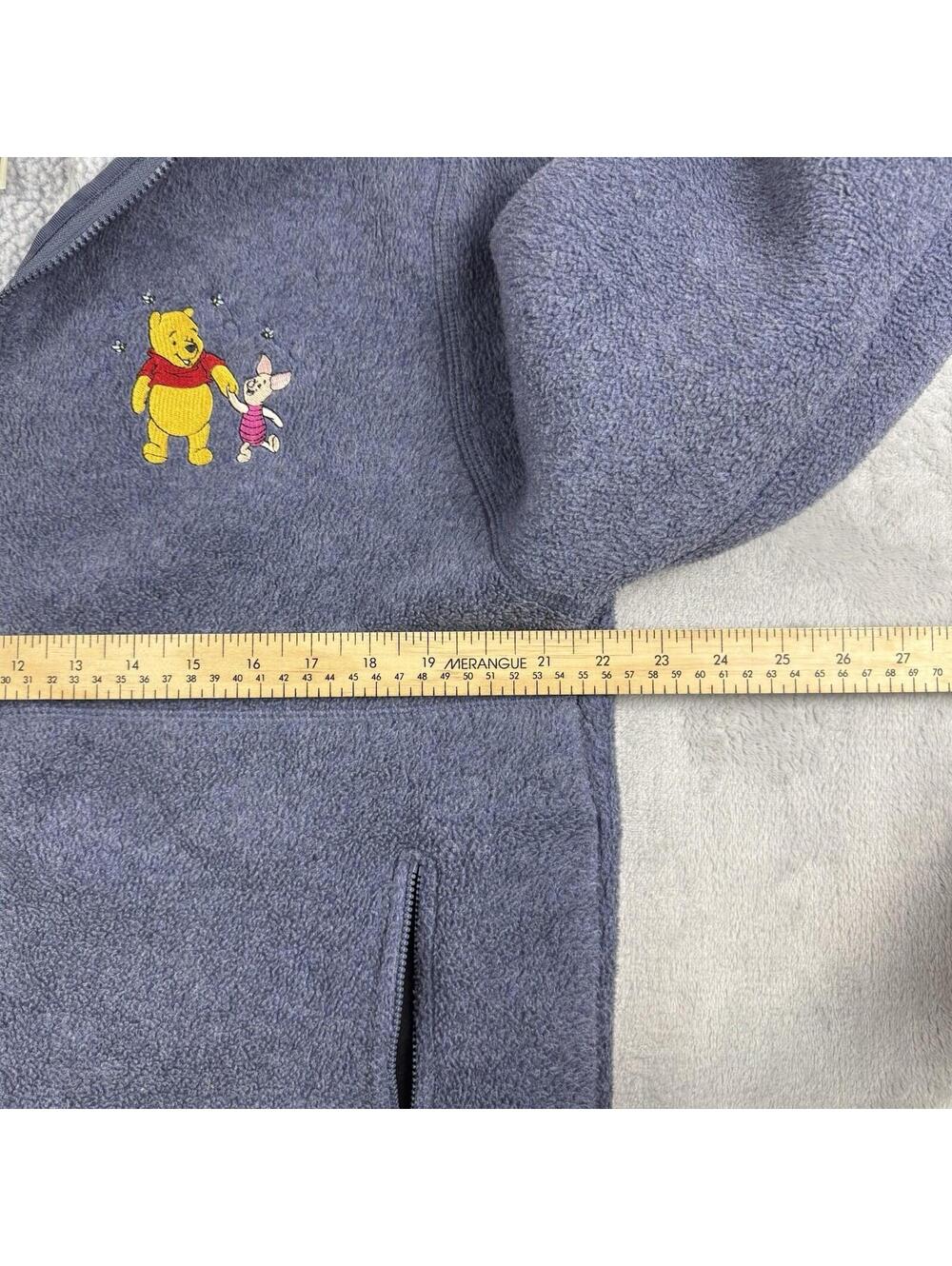 Vintage Walt Disney World Winnie the Pooh Piglet Fleece Jacket Women M Blue Y2K - Picture 4 of 9